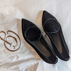 M.Gemi Black Suede Flats - New